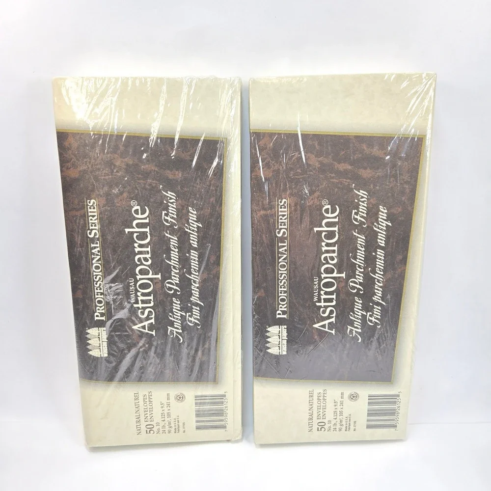 Wausau Astroparche Natural Antique Parchment No 10 Envelopes 24lb 100 Count